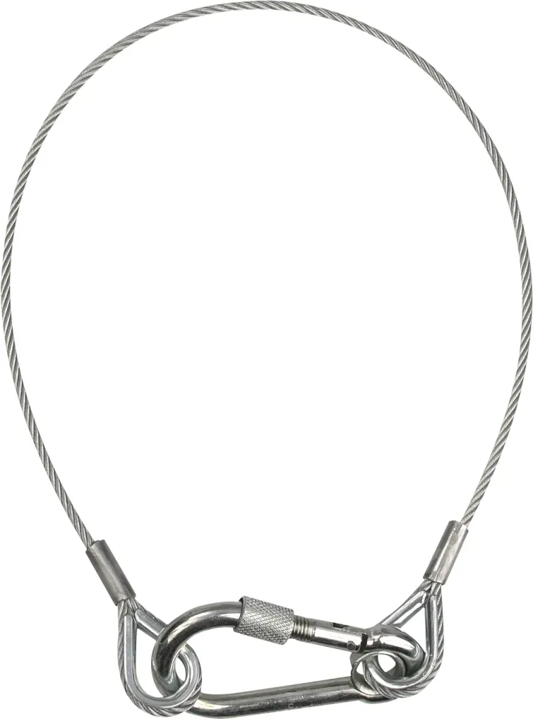 Showgear Safety Cable 4 mm - with Safety Ring WLL: 80 kg - 60 cm - Silber
