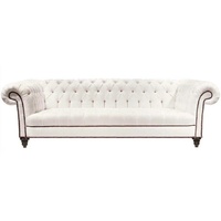 JVmoebel Chesterfield-Sofa, Weiß Dreisitzer Chesterfield Modern Design Couchen Leder Sofa Neu Weiß Möbel weiß