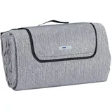 Relaxdays XXL Picknickdecke grau 200 x 300 cm