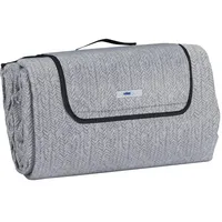 Relaxdays XXL Picknickdecke grau 200 x 300 cm