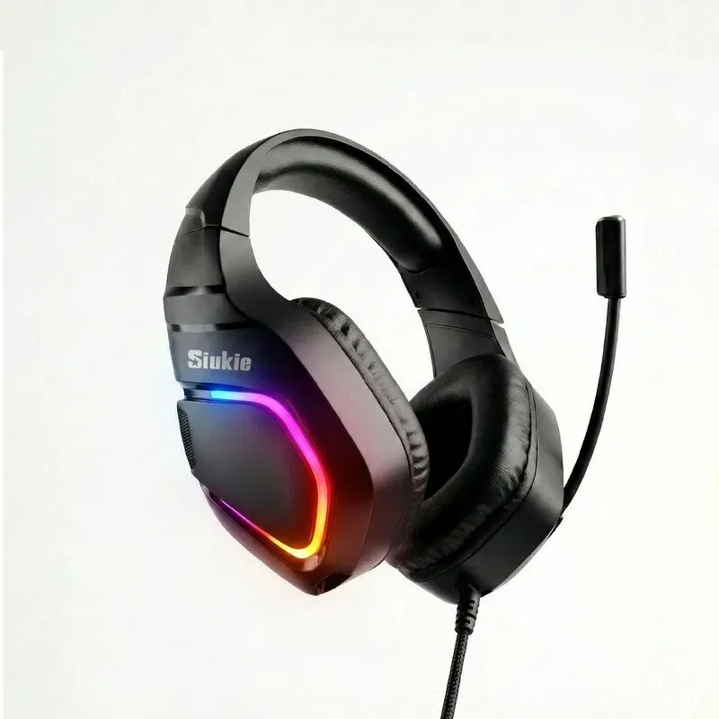 Siukie H100 Gaming-Headset, kabelgebunden, USB- und 3,5 mm Kabelanschlüsse, RGB