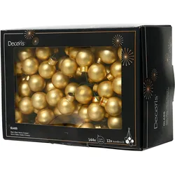 144 Glaskugeln am Draht 2cm Weihnachtskugeln Spiegelbeeren zum Basteln gold