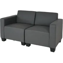 MCW Couch Kunstleder 2-Sitzer Dunkelgrau