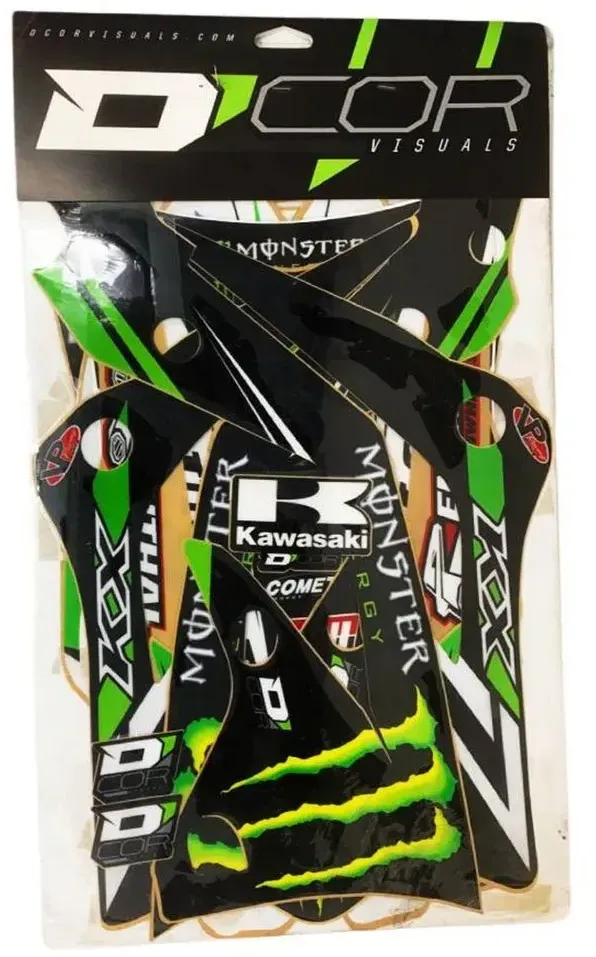 Dcor Visuals Monster Energy Kawasaki Kx 450f 12-14 Grafik-kit - Green / Black - One Size