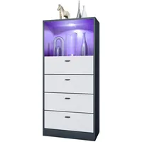 Vladon Kommode, Weiß, 56x125x36 cm, Wohnzimmer, Kommoden & Sideboards,