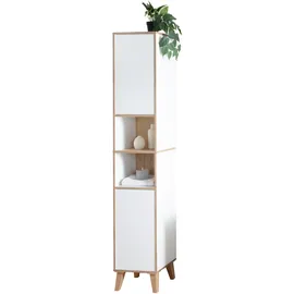 roba Morena Badschrank 32,5 x 195 x 0 cm Weiß/Eiche