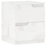 Homcom Nachtschrank Weiß, Holzwerkstoff, 40x48x40 cm, Hochglanzweiß - 2 Schubladen, Beistelltisch für Wohnzimmer, Schlafzimmer, Nachttische