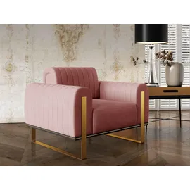 Fun Möbel Sessel Valerie Elisa Velvet 70 x 70 x 70 cm Rosa