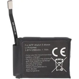 AccuCell Akku nur passend für Apple Watch 5 44mm, A2181, A2157, Li-Polymer, 3,81V, 296mAh, 1,1Wh, built-in, ohne Werkzeug