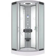 AcquaVapore D58-20M0 Komplettdusche mit Schiebetür 100 x 100 cm weiß Sicherheitsglas D58-20M0