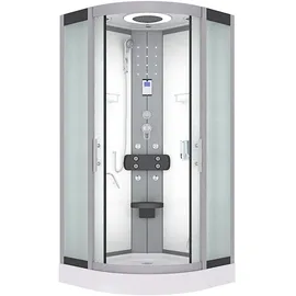 AcquaVapore D58-20M0 Komplettdusche mit Schiebetür 100 x 100 cm weiß Sicherheitsglas D58-20M0