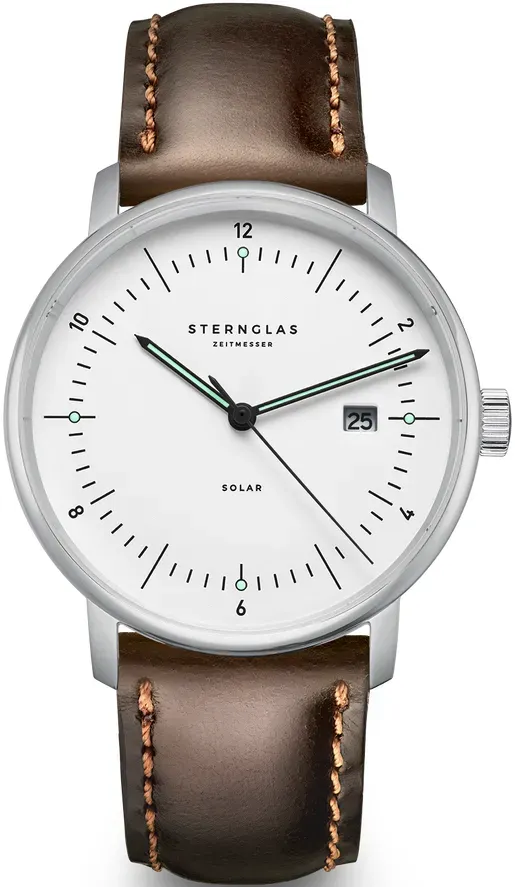 STERNGLAS - NAOS SOLAR - weiß silber - bridle dunkelbraun / 38MM