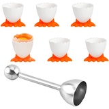 Eierköpfer Eieröffner Eierbecher Set Eierschneider-Set Topper Edelstahl Eiöffner für harte und weiche eier küchewerkzeug