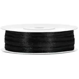 Partydeco Geschenkband Satin schwarz 3 mm x 50 m