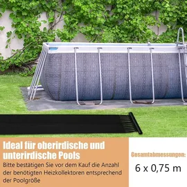 Costway Solarkollektor Poolheizung schwarz 600x75 cm