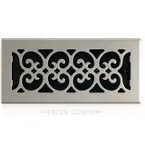 Decor Grates SPH410-NKL Scroll-Bodenregister, gebürstetes Nickel-Finish, 10,2 x 25,4 cm