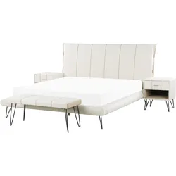 Schlafzimmer komplett Set 4-teilig weiß 160 x 200 cm BETIN