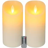 Relaxdays LED Kerze 24,5 cm 2 St. weiß