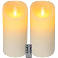 Relaxdays LED Kerze 24,5 cm 2 St. weiß