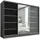 A&J MöbelLand Schiebetürenschrank AURELIA 1 200 x 215 x 59,5 cm Grau/Schwarz