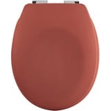 spirella Premium Toilettendeckel oval Klodeckel mit matten Finish und Softclose Absenkautomatik. Antibakterielle Klobrille aus Duroplast und rostfreiem Edelstahl - Terracotta