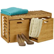 Relaxdays Schuhbank 89 x 45 x 30 cm braun / Bambus