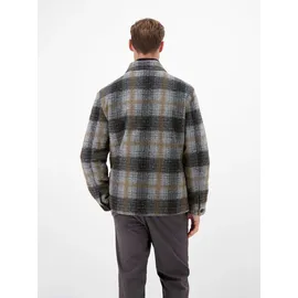 Lerros Karierte Outdoor-Hemdjacke in Woll-Optik platinum grau M