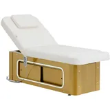 Physa Elektrische Kosmetikliege beheizbar - 2 Motoren - 200 W - 195 x 79 x 61 cm - 200 kg - weiß/golden PHYSA POTENZA WHITE