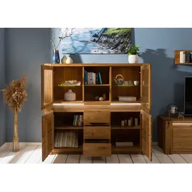 MASSIVMOEBEL24.DE Highboard 163 x 40 x 142 cm Braun