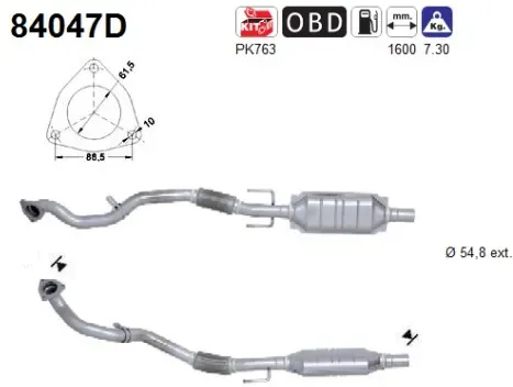 AS Katalysator 84047d für Opel