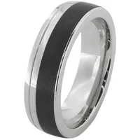 DOOSTI Trauring Schmuck Geschenk Edelstahl Trauring Ehering Partnerring LIEBE, Made in Germany, wahlweise mit oder ohne Zirkonia schwarz 62