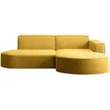 kaiser möbel Ecksofa Designer MODENA STUDIO stoff Dicker cord Poso Gelb Rechts