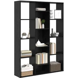 vidaXL Raumteiler Schwarz Eichen-Optik 100 x 24 x 140 cm Holzwerkstoff