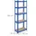 Relaxdays Schwerlastregal Stahl 180x60x30 cm blau 5 Böden bis 500 kg