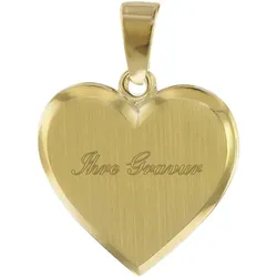trendor 08612 Gravur-Anhänger für Damen Gold 585 Herz mit Namen 16 mm