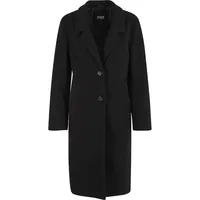 URBAN CLASSICS Winterjacke URBAN CLASSICS "Urban Classics Ladies Basic Coat", Damen, Gr. L, schwarz, 100% Polyester, unifarben, normal, amerikanischer Ausschnitt, Jacken Winterjacke