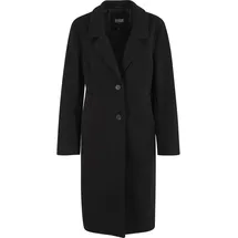 URBAN CLASSICS Winterjacke URBAN CLASSICS "Urban Classics Ladies Basic Coat", Damen, Gr. L, schwarz, 100% Polyester, unifarben, normal, amerikanischer Ausschnitt, Jacken Winterjacke