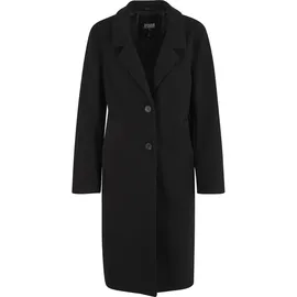 URBAN CLASSICS Winterjacke URBAN CLASSICS "Urban Classics Ladies Basic Coat", Damen, Gr. L, schwarz, 100% Polyester, unifarben, normal, amerikanischer Ausschnitt, Jacken Winterjacke