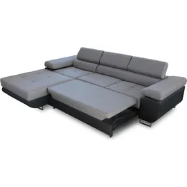 Sofnet Ecksofa Divo mit Schlaffunktion, Bettkasten und Kopfteilverstellung, Federkern - 1 Stk - (Dunkelblau (Kronos 09), Ecksofa Links)