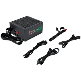 AeroCool LUXPRORGB550M, Semi-Modular RGB 550W Netzteil, 80Plus Bronze +88%, Japanische Kondensatoren, 14cm FDB-Lüfter mit APFC-Technologie, ARGB-kompatibel, 5 Jahre Garantie, Schwarz