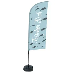 SHOWDOWN Displays Showdown Beachflag - Komplett-Set - Frischer Fisch Deutsch - Schwarz