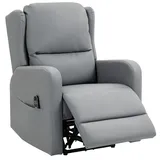Homcom Relaxsessel Elektrisch 77 x 107 x 89 cm Grau mit Knetmassage und Fernbedienung