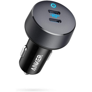 Anker PowerDrive III Duo USB-C-Ladegerät fürs Auto, 40W 2-Port PowerIQ 3.0 Ladegerät, Power Delivery für iPhone 15/15 Plus/15 Pro/15 Pro Max, Galaxy S10/S9, Pixel, iPad/iPad mini und mehr