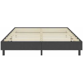 vidaXL Boxspringbett Dunkelgrau Stoff 140x200 cm