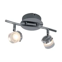 ESTO 2 flammig beweglich Glas silber klar satiniert