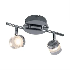 ESTO 2 flammig beweglich Glas silber klar satiniert