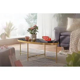 FineBuy Couchtisch FB53025 Glas schwarz oval 110 x 40 x 56 cm