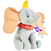 Disney Kuscheltier mit Sound, Stitch Plüschtier, Dumbo Kuscheltier, Simba Kuscheltier (Grau Dumbo)