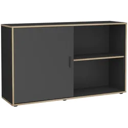 Aktenschrank FMD "Elias 20", schwarz (anthrazit, eiche nb), B:110,5cm H:72,8cm T:33cm, Holzwerkstoff, Schränke