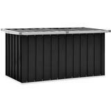 homiuse Gartenbox Auflagenbox Aufbewahrungsbox Aufbewahrungstruhe Gartentruhe Garten Wasserdicht Gartenbox Klein Kissenbox Outdoor Wasserdicht Verzinkter Stahl Klappdeckel Anthrazit 129 x 67 x 65 cm